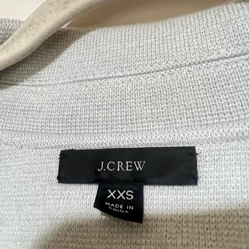 J Crew 365 Sophie Open Front Knit Blazer Sweater Size XXS Merino Wool Light Gray - Picture 4 of 9
